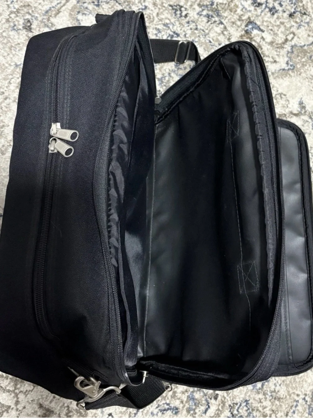 Vintage Eddie Bauer Black Laptop Brief with Brown Accent